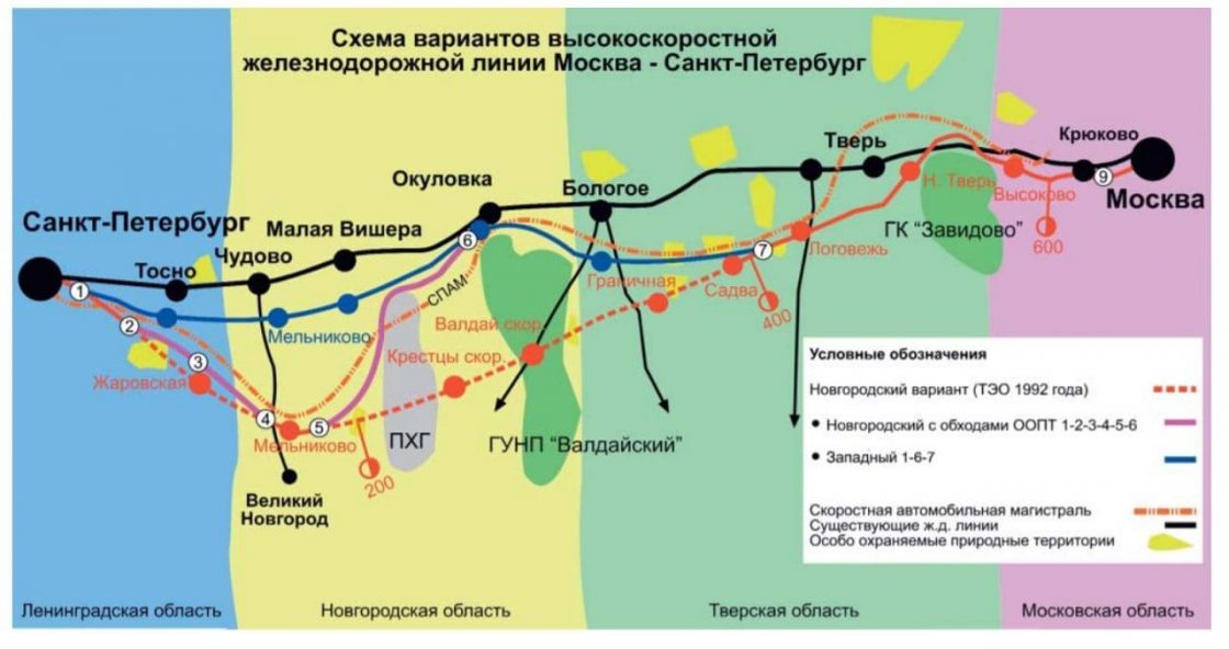 План высокоскоростной железной дороги тверь